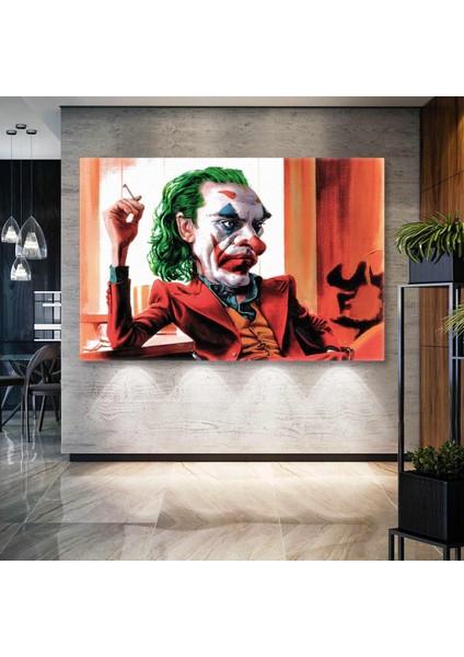 Joker Ilüstrasyonu Gotham City Efsane Film Kanvas Tablo