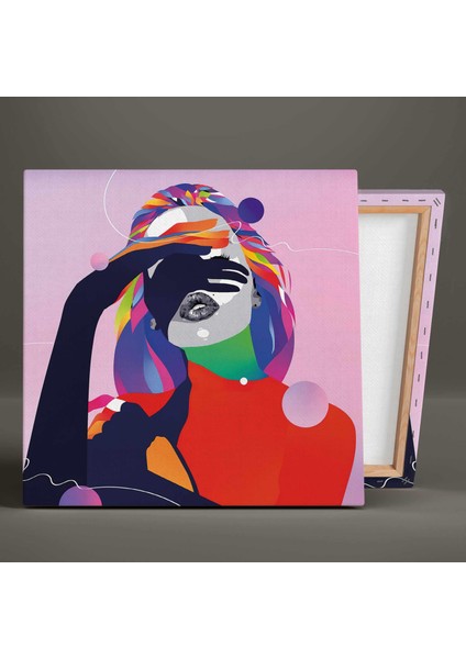 Arkası Dönük Kadın Galaksi Yıldızlar Uzay Dekoratif Kare Kanvas Tablo fiyatları