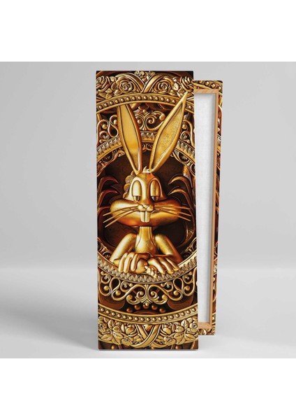 Barok Tarzda Gold Çerçeve Içinde Buggs Bunny Tavşan Kanvas Tablo