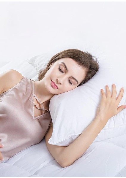 Elyaf Dolgulu 4 Adet Silikon Yastık 50X70 cm Pamuk Otel Yastık Beyaz Yumuşak modelleri