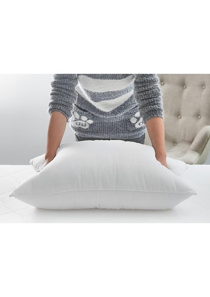 Elyaf Dolgulu 4 Adet Silikon Yastık 50X70 cm Pamuk Otel Yastık Beyaz Yumuşak indirimleri