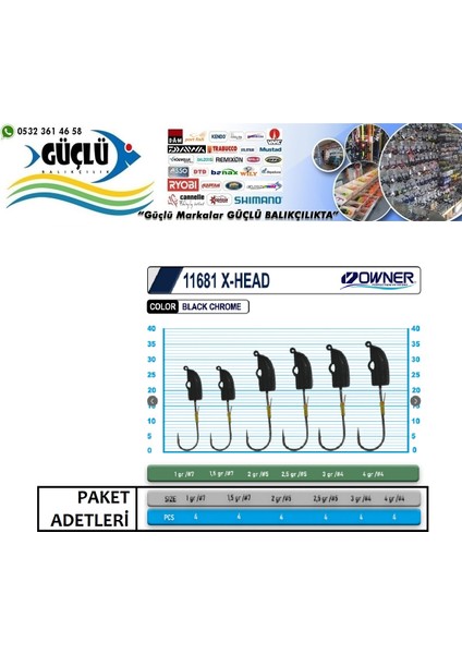 Lrf Jighead Owner 11681 X-Head Lrf Jighead 1,5gr