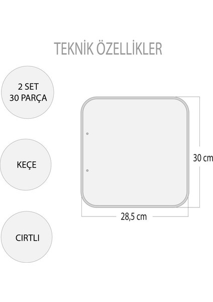 2 Set - 32 Parça Mutfak ve Yatak Odası Keçe Cırtlı Aktivite Sayfası - Çocuk Etkinlik , Eğitici Oyuncak