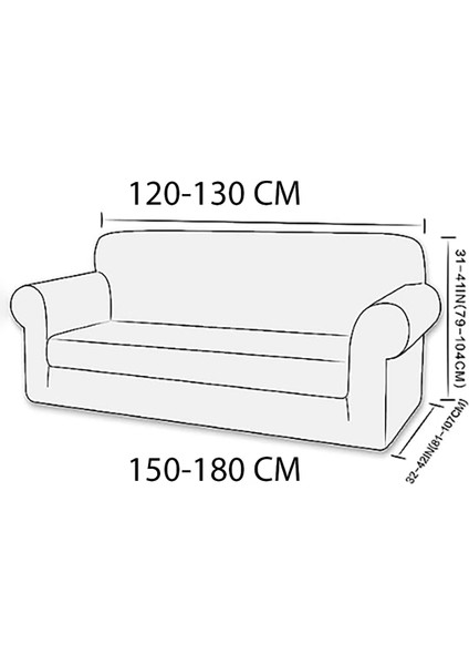 Likralı Lastikli Esnek Pitikare Desen Iki Kişilik Koltuk Örtüsü Koltuk Kılıfı