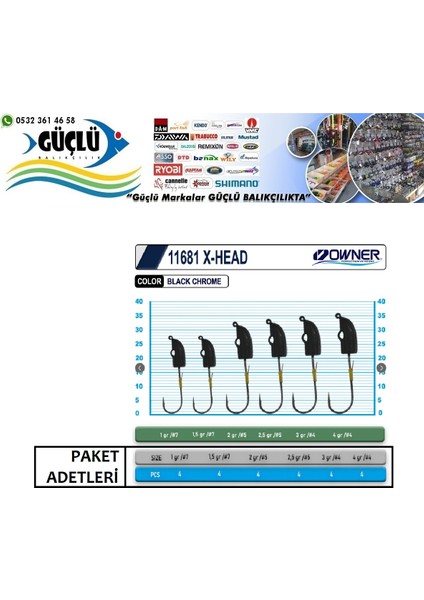 Lrf Jighead Owner 11681 X-Head Lrf Jighead 2,5gr