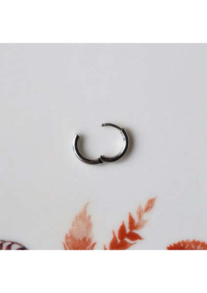 Erkek Cerrahi Halka Çelik Küpe Silver Renk 12 mm modelleri