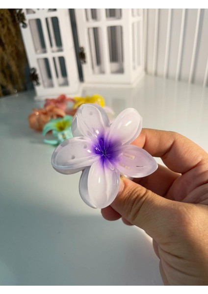 Lotus Çiçek Figürlü Mandal Toka Mor SBT1720 modelleri