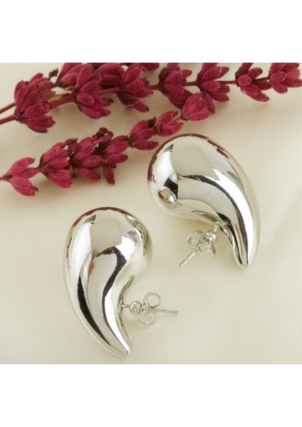 Hande Erçel Metal Su Damlası Küpe 3 cm