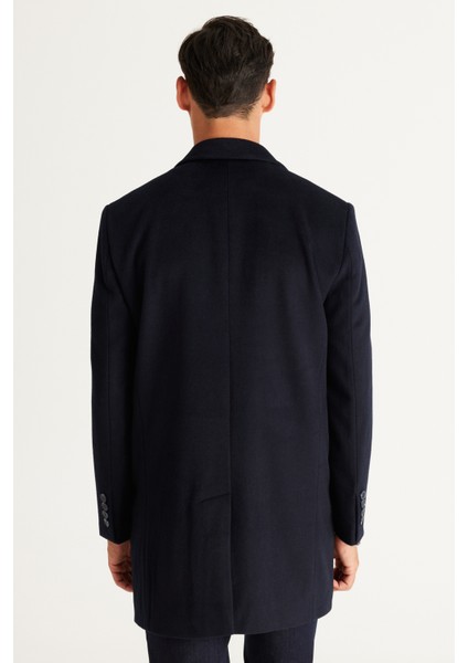 ALTINYILDIZ CLASSICS Erkek Lacivert Standart Fit Normal Kesim Mono Yaka Yünlü Palto indirimleri
