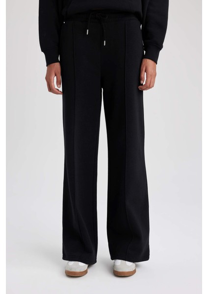 Straight Fit Beli Lastikli Cepli Uzun Boy Kalın Kumaş Düz Eşofman Altı A0954AX23WN fırsatları