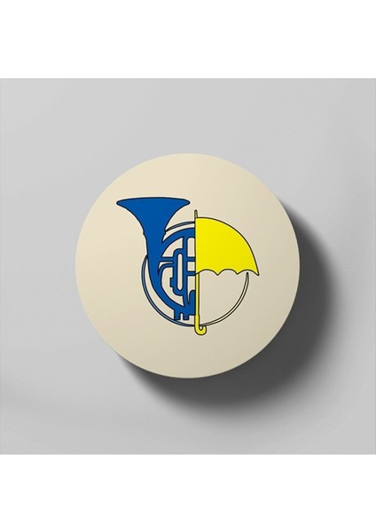 How I Met Your Mother - Blue French Horn + Yellow Umbrella Design Bardak Altlığı