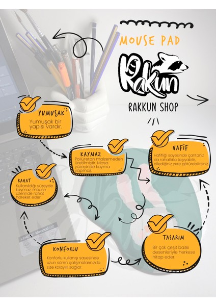 Gözlüklü Lama Bilek Destekli Mouse Pad fiyatları