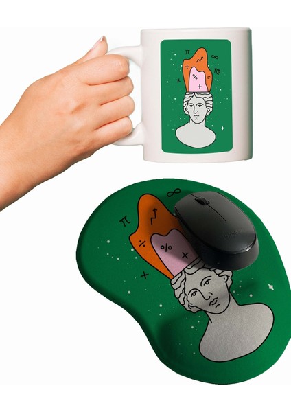 Matematik Profesörü Baskılı Bilek Destekli Mouse Pad + Kupa Bardak Mug