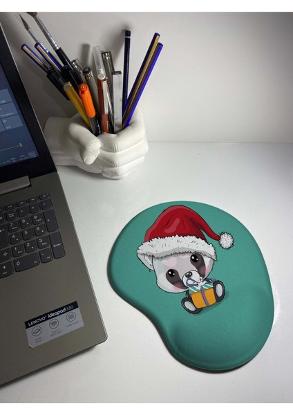 Noel Panda Desenli Bilek Destekli Mouse Pad