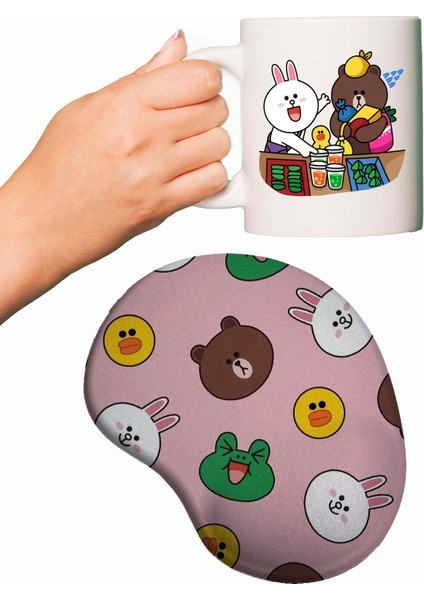 Brown & Friends Baskılı Mouse Pad + Kupa