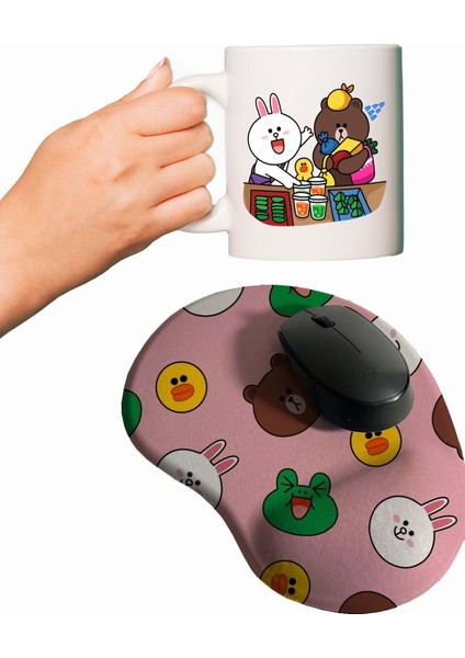 Brown & Friends Baskılı Mouse Pad + Kupa