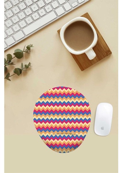 Zikzak Desenli Bilek Destekli Mouse Pad