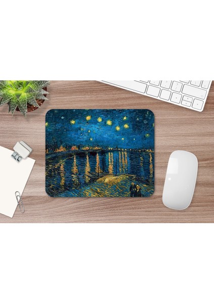 Vincent Van Gogh - Starry Night On The Beach Mouse Pad, Diktörgen Mousepad, Mause Pad, Ofis Mausepad