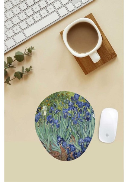 Van Gogh Irises Desenli Bilek Destekli Mouse Pad