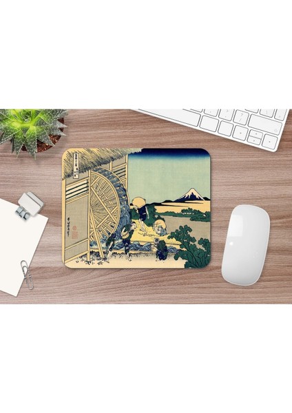 Hokusai Watermill At Onden 17 x 21 cm Mouse Pad