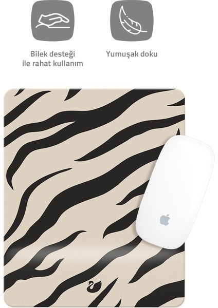 Zebra Desenli Bilek Destekli Dikdörtgen Mouse Pad Mouse Altlığı fiyatları