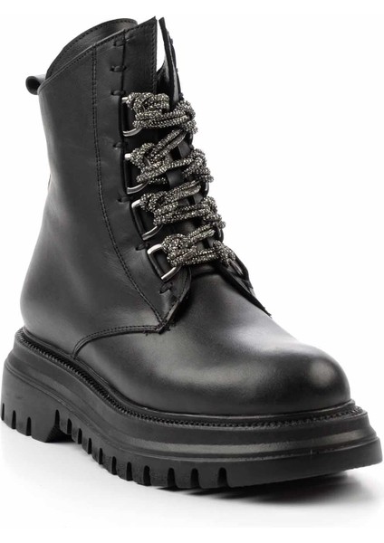 Siyah Hakiki Deri Kadın Bot & Bootie K02531206603 modelleri