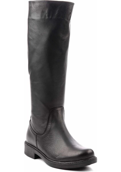 Siyah Hakiki Deri Kadın Çizme K03178015003 modelleri