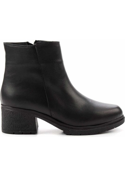 Siyah Hakiki Deri Kadın Bot & Bootie K02178001503