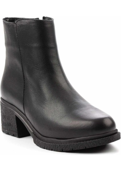 Siyah Hakiki Deri Kadın Bot & Bootie K02178001503