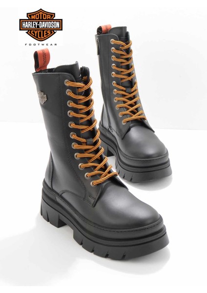 Black Hakiki Deri Kadın Bot & Bootie HD0777066103