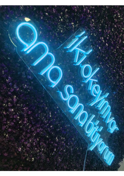 Iki Okeyim Var Ama Sana Bitiyorum Yazılı Neon LED TABELA(80X35CM modelleri