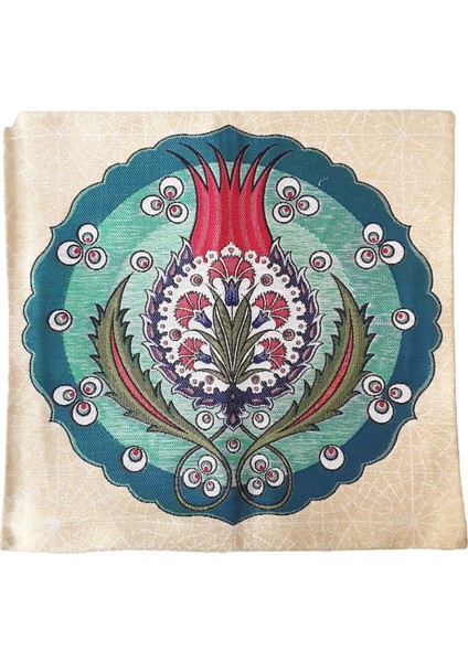 Dokuma Osmanlı Çini Motifli Yastık Kılıfı