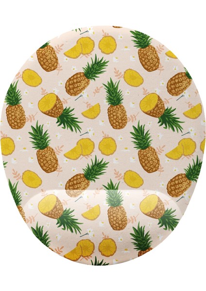 Baskı Bazar Ananas Desenli Bilek Destekli Mouse Pad