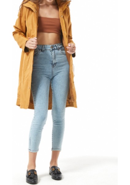 Hardal Seyyar Kapşonlu Astarlı Trençkot modelleri