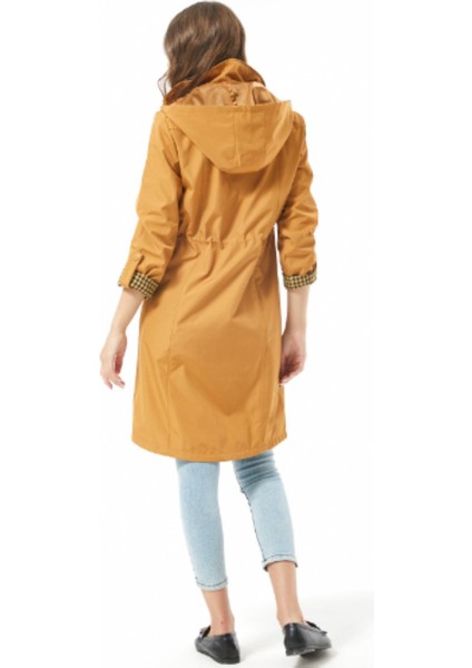 Hardal Seyyar Kapşonlu Astarlı Trençkot indirimleri