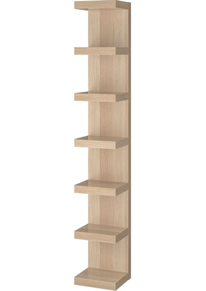 Ayaksız Duvar Rafı, Ağartılmış Meşe Görünümlü, 30 x 190 cm , Lack