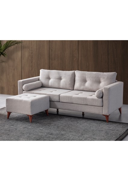 Kraft Krem Puflu Koltuk Takımı 3+1 modelleri