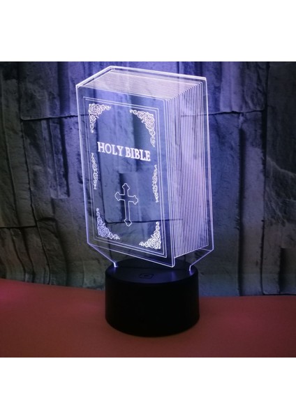 Optik Illusion 3D Kitap Gece Lambası 16 Renk Değiştirme Uzaktan Kumanda Dokunmatik Anahtarı Dekor LED Masa Masa Lambası Noel Noel Doğum Günü Hediyesi (Stil E) (Yurt Dışından)