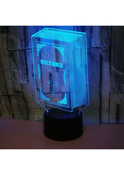 Optik Illusion 3D Kitap Gece Lambası 16 Renk Değiştirme Uzaktan Kumanda Dokunmatik Anahtarı Dekor LED Masa Masa Lambası Noel Noel Doğum Günü Hediyesi (Stil E) (Yurt Dışından) modelleri