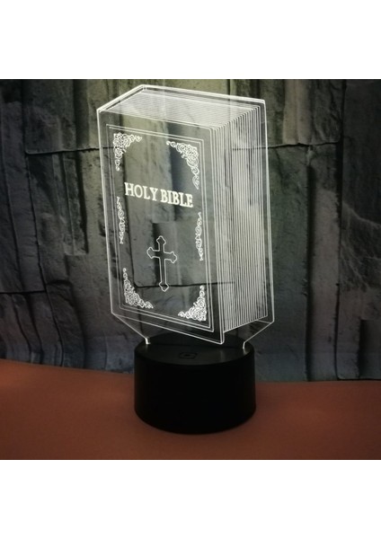 Optik Illusion 3D Kitap Gece Lambası 16 Renk Değiştirme Uzaktan Kumanda Dokunmatik Anahtarı Dekor LED Masa Masa Lambası Noel Noel Doğum Günü Hediyesi (Stil E) (Yurt Dışından) fırsatları