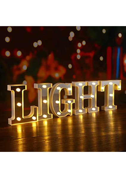 LED Kayan Mektup Işıkları 26 Alfabe Light Up Harfler Gece Lambası Düğün Doğum Günü Partisi Noel Lambası Ev Bar Dekorasyonu Için Mükemmel Burcu (Gümüş N) (Yurt Dışından)