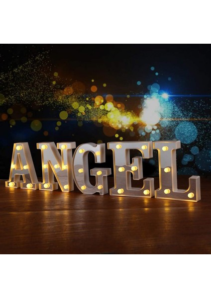 LED Kayan Mektup Işıkları 26 Alfabe Light Up Harfler Gece Lambası Düğün Doğum Günü Partisi Noel Lambası Ev Bar Dekorasyonu Için Mükemmel Burcu (Gümüş N) (Yurt Dışından)