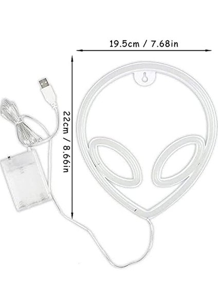 Duvar Dekoru Için Uzaylı Neon Işıkları Pil / USB Kumandalı Dekoratif LED Neon Tabelalar Uzaylı Neon Tabelaları Ev, Çocuk Odası, Bar, Festival, Doğum Günü, Noel, Düğün Partisi-Mavi (Yurt Dışından)