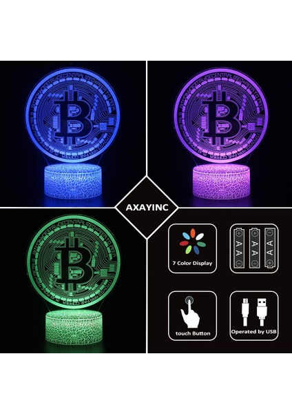 3D Gece Lambası LED Illusion Masa Masa Lambası 7 Renk Değişimi USB Kablosu Dokunmatik Uzaktan Kumanda Noel Doğum Günü Hediyesi (Siyah Koltuk) (Yurt Dışından)