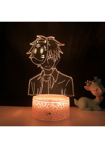 3D Illusion Lamba Anime Ateşböceği Işık Uzaktan Kumanda Gece Lambası Çocuklar Için Yatak Odası Dekor --- Çatlak Koltuk (Yurt Dışından)