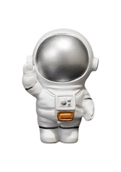 Astronot Kumbara Gece Lambası Yaratıcı Spaceman Reçine Heykeli Çocuklar Için Doğum Günü Hediyesi, Yatak Odası Oturma Ofis Konferans Odası Masası Dekorasyon, Gümüş (Yurt Dışından)
