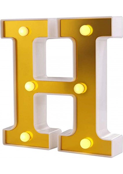LED Mektup Işıkları Burcu 26 Altın Alfabe Light Up Marquee Harfler Düğün Doğum Günü Partisi Noel Ev Bar Dekorasyonu Için Burcu (Altın H) (Yurt Dışından) fiyatları