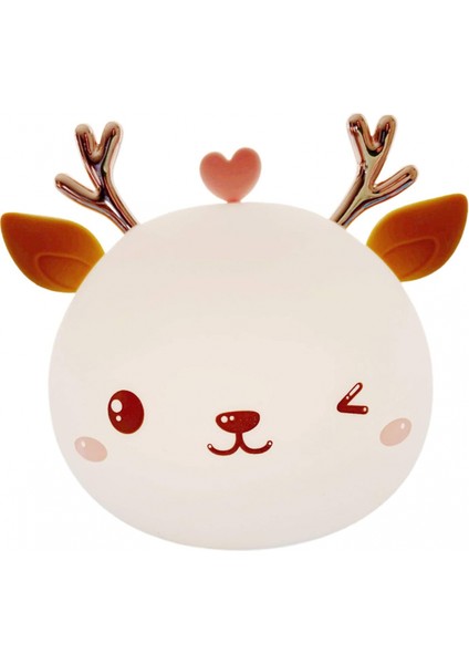 Sevimli ?izgi Silikon Gece Lambas?, Dokunmatik Sens?rlü ???k, Gece Lambas?, ?ocuklar I?in Beyaz (Yurt Dışından)