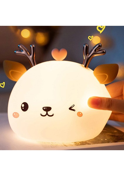 Sevimli ?izgi Silikon Gece Lambas?, Dokunmatik Sens?rlü ???k, Gece Lambas?, ?ocuklar I?in Beyaz (Yurt Dışından) fiyatları