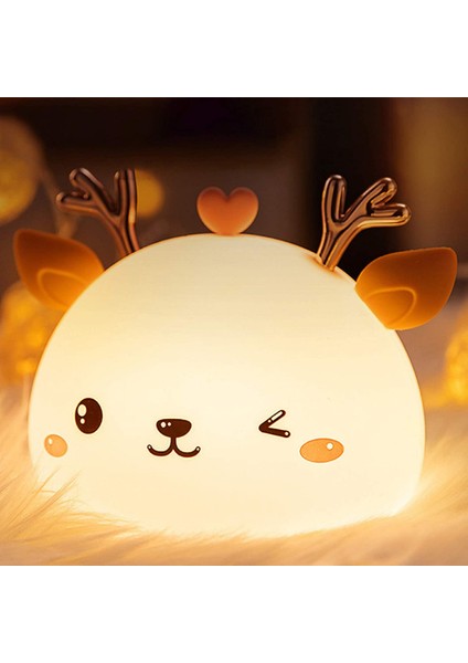 Sevimli ?izgi Silikon Gece Lambas?, Dokunmatik Sens?rlü ???k, Gece Lambas?, ?ocuklar I?in Beyaz (Yurt Dışından) fırsatları